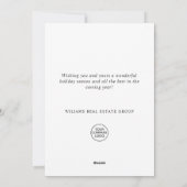 Snowflakes kerstboom bedrijfsgroet feestdagenkaart (Achterkant)