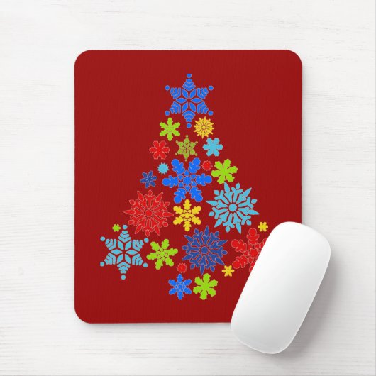 Snowflakes kerstboom Mousepad Muismat (Met muis)