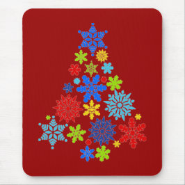 Snowflakes kerstboom Mousepad Muismat