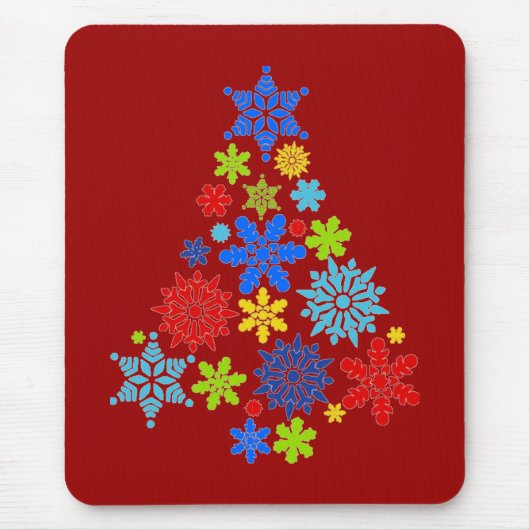Snowflakes kerstboom Mousepad Muismat (Voorkant)