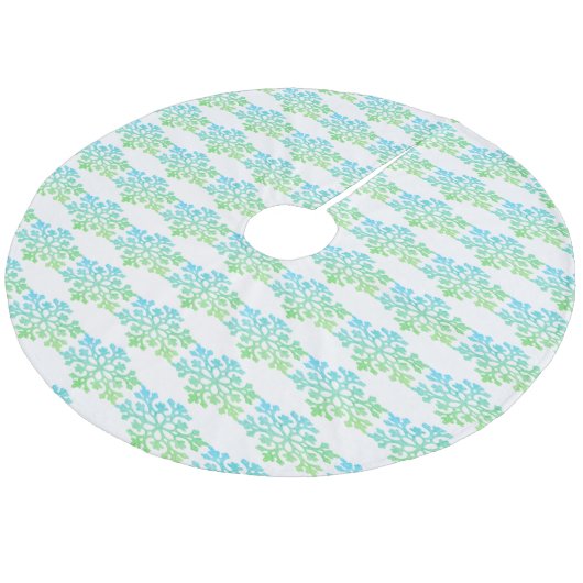 Snowflakes kerstboomrok fleece kerstboom rok (Gekanteld)