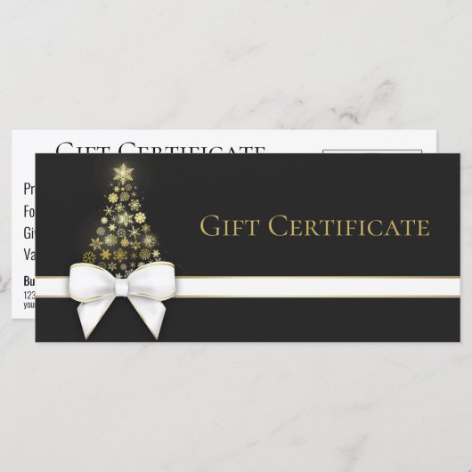 Snowflakes kerstboomroop zwarte grijze kaartje (Voorkant / Achterkant)