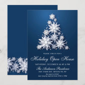 Snowflakes kerstboomvakantie kaart (Voorkant / Achterkant)