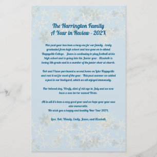 Snowflakes kerstbriefjaar in Review Briefpapier
