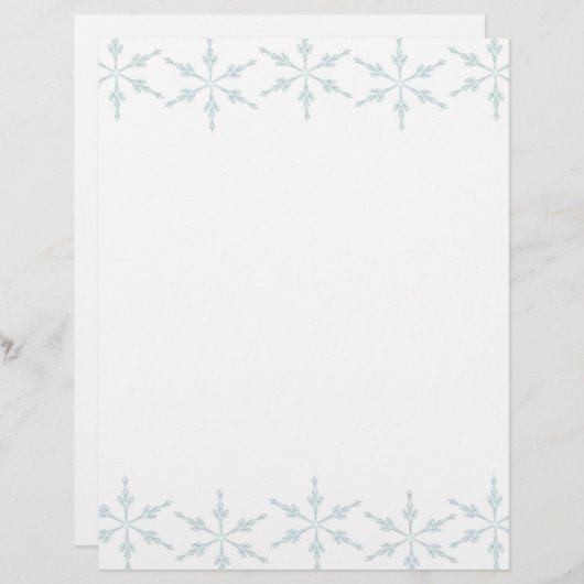 Snowflakes kerstbriefpapier (Voorkant / Achterkant)