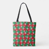 Snowflakes kerstbuffelstaarten tote bag (Achterkant)