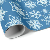 Snowflakes kerstcadeautjes cadeaupapier (Rol Hoek)