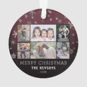 Snowflakes kerstfamilie 6 Fotocollage Ornament (achterkant)