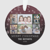 Snowflakes kerstfamilie 6 Fotocollage Ornament (voorkant)