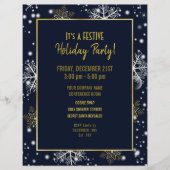 Snowflakes kerstfeest uitnodiging flyer (Voorkant)