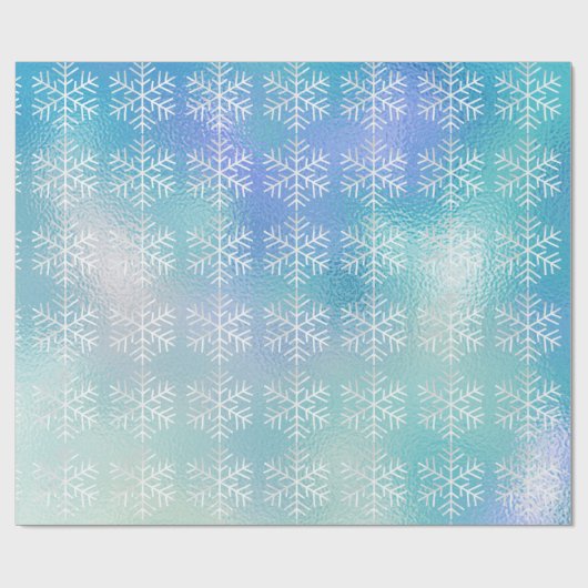 Snowflakes kerstfeestdag blauw, bevroren Merry1 Cadeaupapier (Vlak)