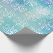 Snowflakes kerstfeestdag blauw, bevroren Merry1 Cadeaupapier (Hoek)