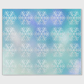 Snowflakes kerstfeestdag blauw, bevroren Merry Cadeaupapier (Vlak)
