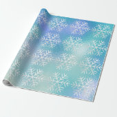 Snowflakes kerstfeestdag blauw, bevroren Merry Cadeaupapier (Uitgerold)