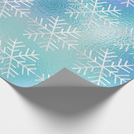 Snowflakes kerstfeestdag blauw, bevroren Merry Cadeaupapier (Hoek)