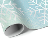 Snowflakes kerstfeestdag blauw, bevroren Merry Cadeaupapier (Rol Hoek)