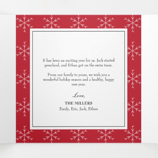 Snowflakes kerstfeestdag drieledige fotokaart drieluik wenskaart (Binnenkant midden)