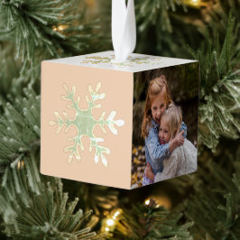 Snowflakes kerstfeestdag foto kubus ornament