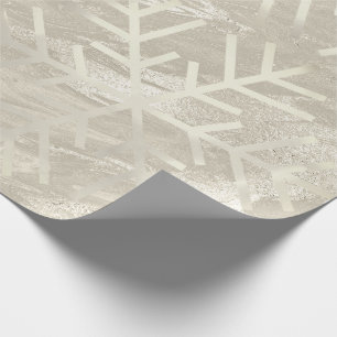 Snowflakes kerstfeestdag ivory Marble Creamy Cadeaupapier