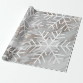 Snowflakes kerstfeestdag marmer Grey Ivory Cadeaupapier (Uitgerold)
