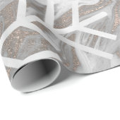 Snowflakes kerstfeestdag marmer Grey Ivory Cadeaupapier (Rol Hoek)