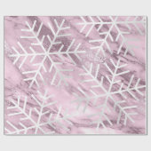 Snowflakes kerstfeestdag marmer Mauve Puple Cadeaupapier (Vlak)