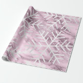 Snowflakes kerstfeestdag marmer Mauve Puple Cadeaupapier (Uitgerold)