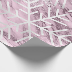 Snowflakes kerstfeestdag marmer Mauve Puple Cadeaupapier