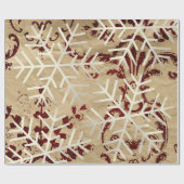 Snowflakes kerstfeestdag Merry Red Kraft Cadeaupapier (Vlak)