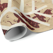 Snowflakes kerstfeestdag Merry Red Kraft Cadeaupapier (Rol Hoek)