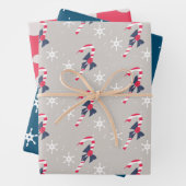 Snowflakes-kerstfeestdag met snoepriet inpakpapier vel (In situ)