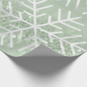 Snowflakes kerstfeestdag Mint Green Glitter Cadeaupapier (Hoek)