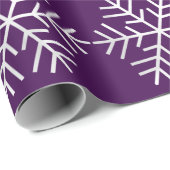 Snowflakes kerstfeestdag Paarse grijze grot Cadeaupapier (Rol Hoek)