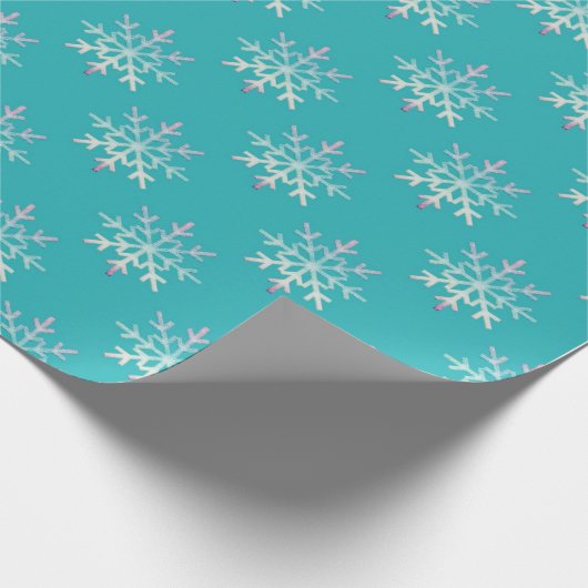 Snowflakes kerstfeestdagen cadeaupapier (Hoek)