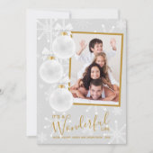 Snowflakes kerstfoto-feestdag Kaart (Voorkant)