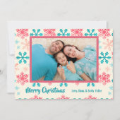 Snowflakes kerstfoto feestdagenkaart (Voorkant)