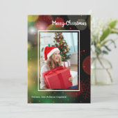 Snowflakes kerstfoto feestdagenkaart (Staand voorkant)