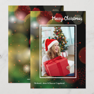 Snowflakes kerstfoto feestdagenkaart