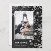 Snowflakes kerstfoto feestdagenkaart (Voorkant)