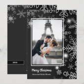 Snowflakes kerstfoto feestdagenkaart (Voorkant / Achterkant)