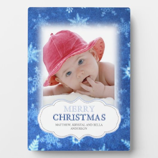 Snowflakes kerstfoto Plaque Fotoplaat (voorkant)