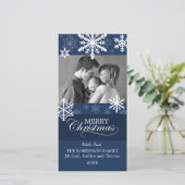 Snowflakes kerstfotokaart feestdagenkaart (Staand voorkant)
