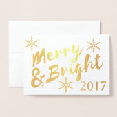 Snowflakes, kerstfotokaart folie kaarten (Voorkant met envelop)