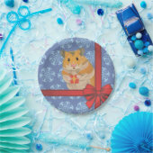 Snowflakes kersthamster papieren bordje (Feest)