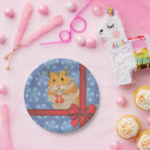 Snowflakes kersthamster papieren bordje (Feest)