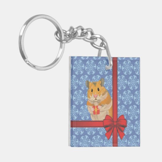 Snowflakes kersthamster sleutelhanger (Voorkant Links)