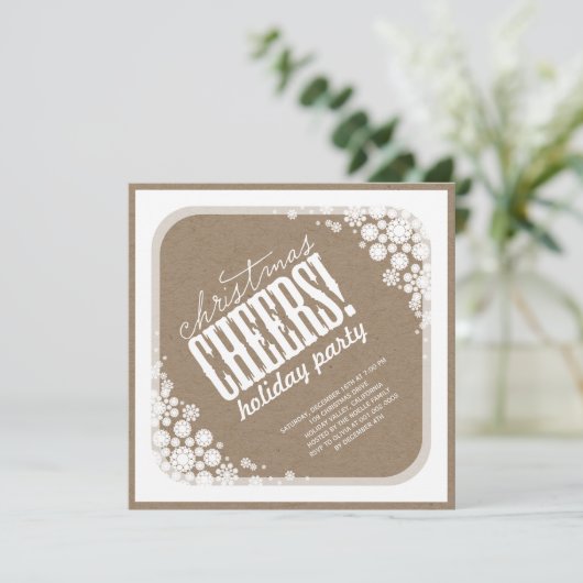 Snowflakes Kerstkerkerkledes feestdag uitnodigen Kaart (Staand voorkant)