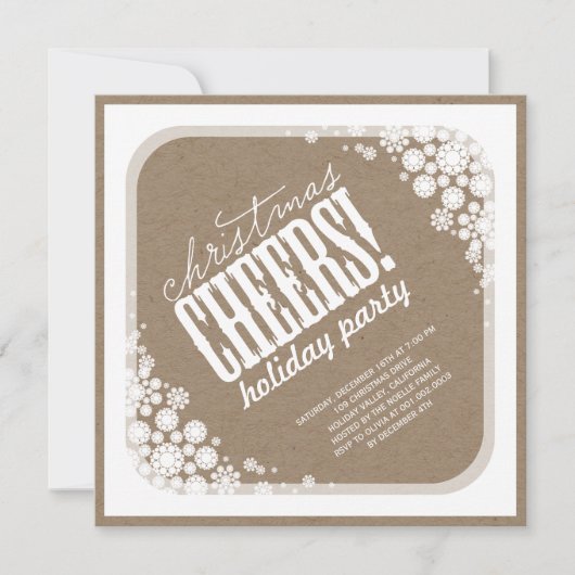 Snowflakes Kerstkerkerkledes feestdag uitnodigen Kaart (Voorkant)
