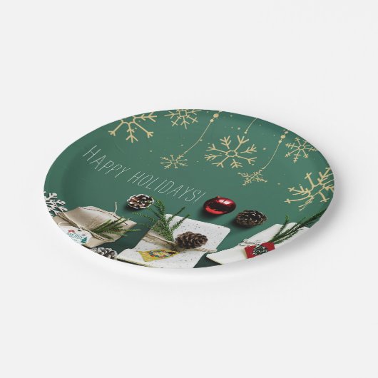 Snowflakes, kerstmis papieren bordje (Gekanteld)