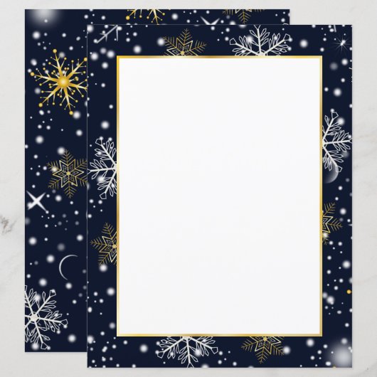 Snowflakes kerstpapier (Voorkant / Achterkant)